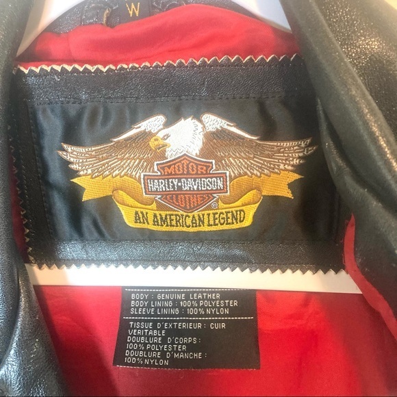 Harley Davison embroidered moto leather jacket women’s Large stunning rare - Picture 2 of 11